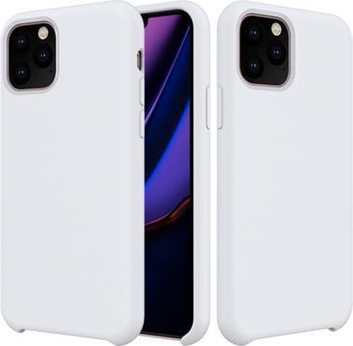 white Label Liquid Silicone Back Cover Apple iPhone 11 Pro Wit
