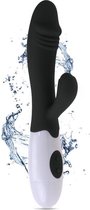 YourPleasure - Stille Tarzan Vibrator - Dildo vibrator voor vrouwen - Realistische clitoris stimulator - 30 standen - Waterproof* - 20 cm Zwart/Wit