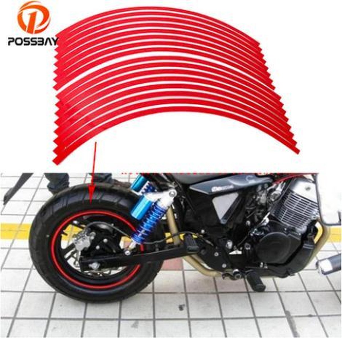 KEITI Voorgevormde wiel stickers Fluo geel - Velgenstrips voor de moto | /nl KEITI Voorgevormde wiel stickers Fluo geel - Velgenstrips voor de moto | /nl