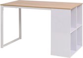 vidaXL Schrijftafel 120x60x75 cm eikenkleur en wit