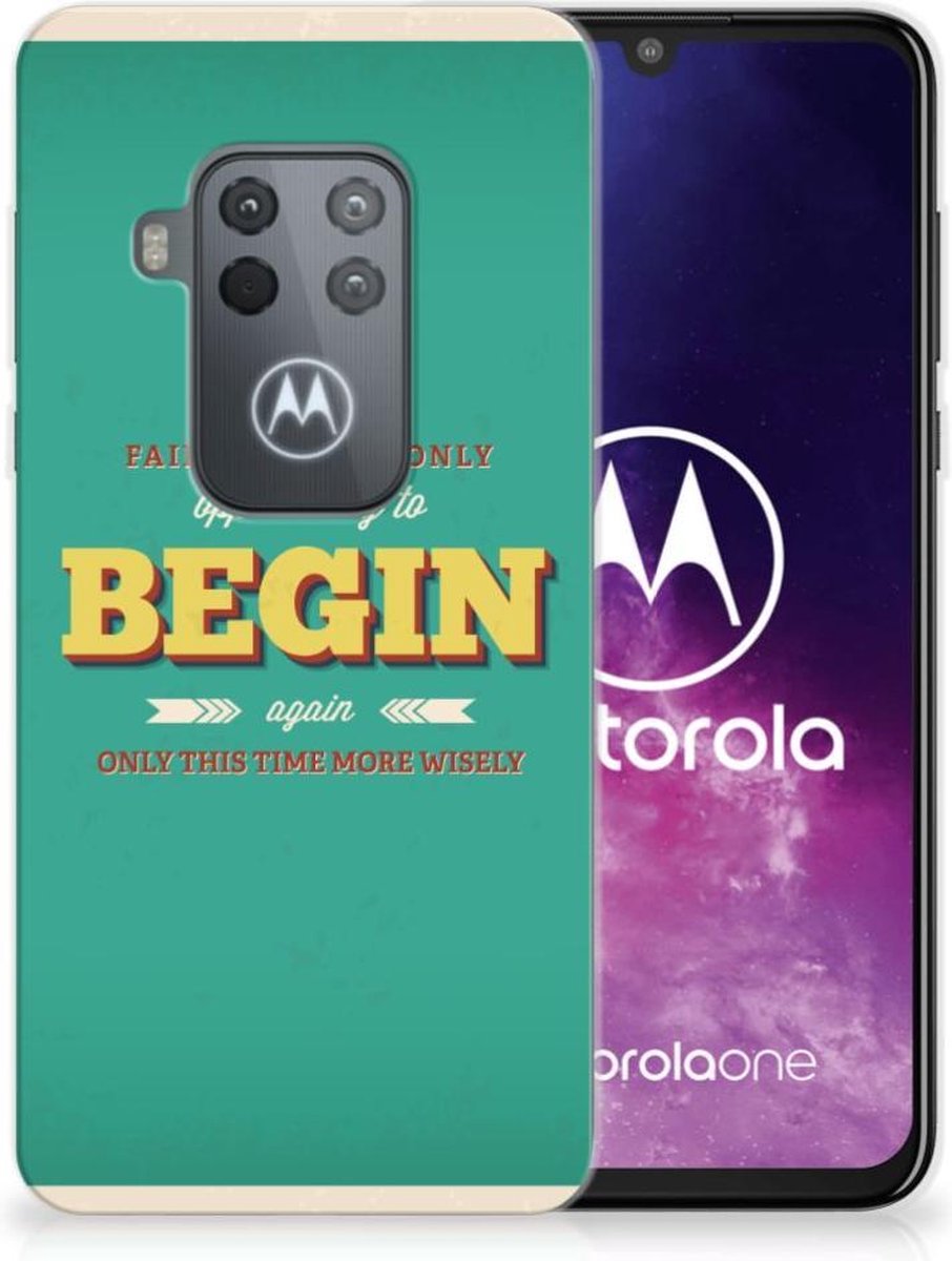 Motorola One Zoom Siliconen hoesje met naam Quote Begin