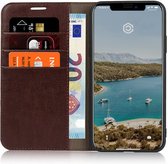 Casecentive Luxe Leren Wallet case - Portemonnee hoesje - iPhone 11 bruin