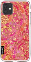 Casetastic Apple iPhone 11 Hoesje - Softcover Hoesje met Design - Hot Pink Barroque Print