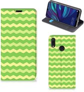 Hoesje met Magneet Huawei Y7 hoesje Y7 Pro (2019) Waves Green