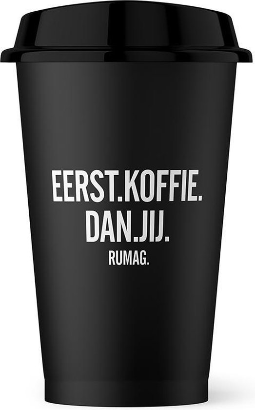sokken tand stapel RUMAG Coffee-to-go beker - Eerst Koffie Dan Jij Zwart | bol.com