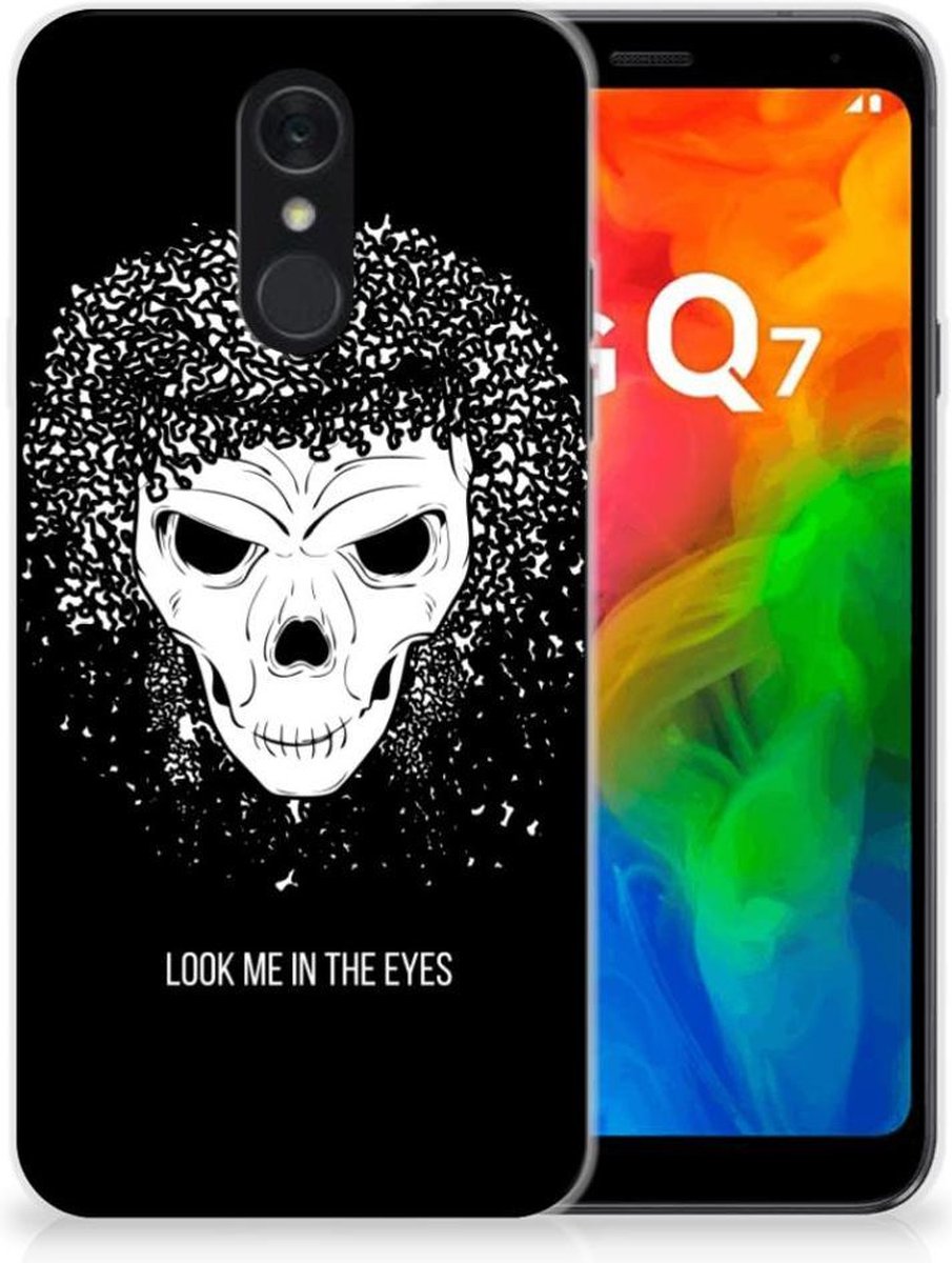 Silicone Back Case LG Q7 Skull Hair