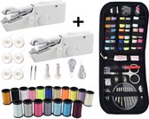 2x Handy Stitch - PREMIUM Handnaaimachine met 85 Delige Starterskit - Mini naaimachine - Compact - Draadloos - Draagbaar - Incl. 24 Spoelen garen - Elektrisch of op Batterijen