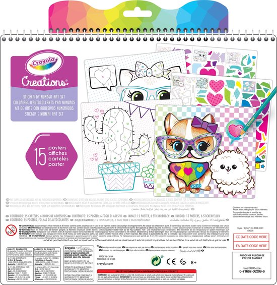 Crayola - Crayola Creations - Kleurboek - Sticker Op Nummer Set - Crayola