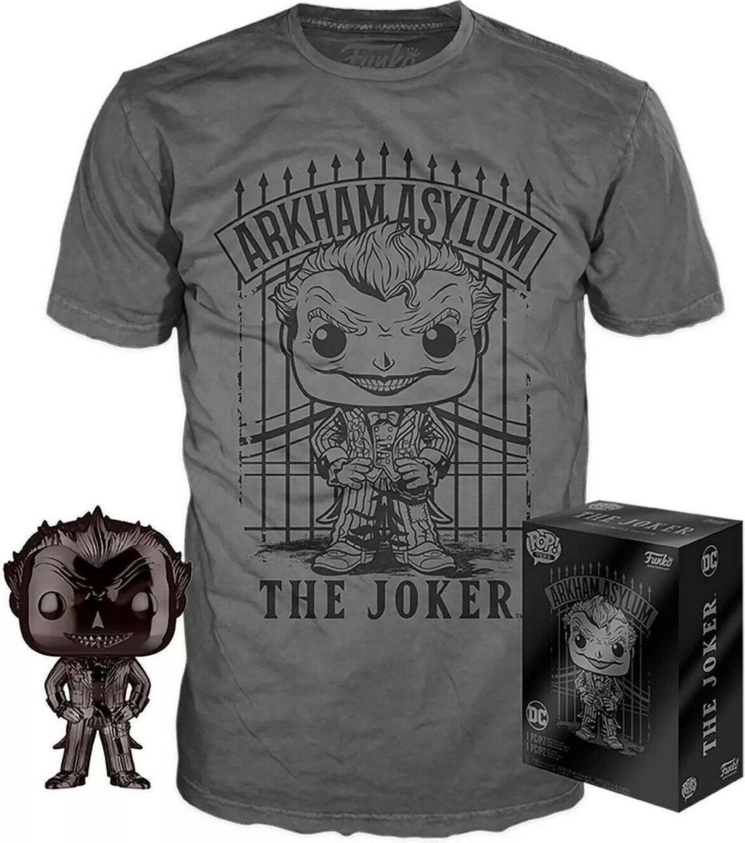 Batman: Arkham Asylum - The Joker Chrome Funko Pop! Vinyl Figure & T-Shirt Box Set - maat XL - Funko