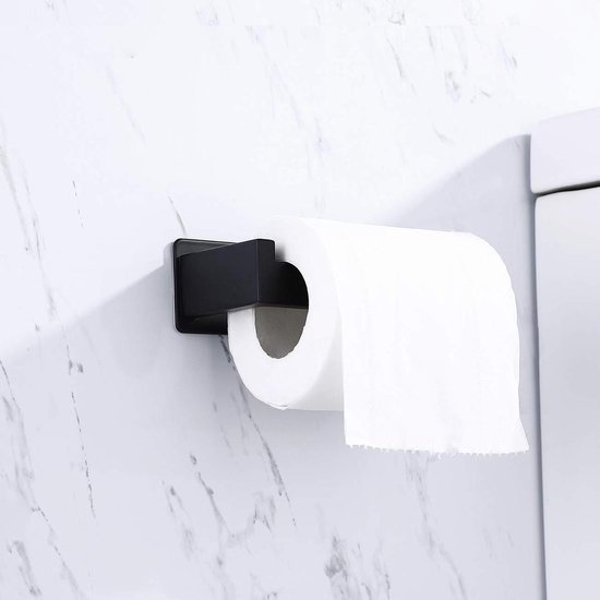 Toiletrolhouder Zonder Boren Zwart WC Rolhouder Zelfklevend