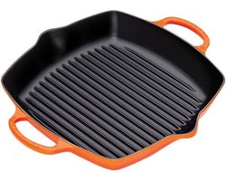 Le Creuset Gietijzeren Hoge Grillplaat Oranjerood 30x30cm