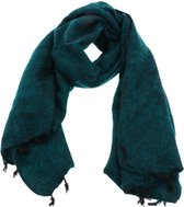 Pina - brede 'yakwol' sjaal of omslagdoek - smaragdgroen