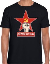Revolution / rode ster communistische t-shirt zwart voor heren S