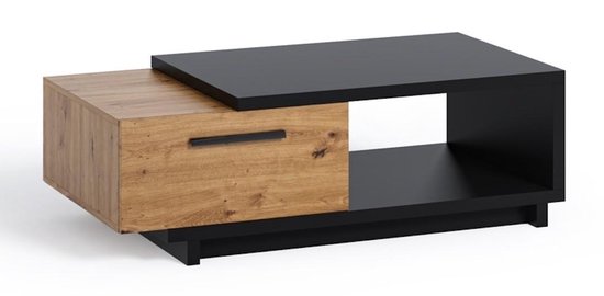 Meubella - Table basse Incala - Chêne - Noir - 120 cm