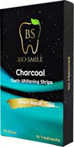 Biosmile Charcoal Teeth whitening strips - Tanden Bleken - Witte Tanden - Natuurlijke Bleek strips - 100% Biologisch - Pijnloos - Direct Resultaat