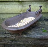 Gietijzeren waterschaal / Voederschaal vogels in de vorm van een bad