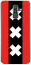 Samsung Galaxy J8 (2018) Hoesje Transparant TPU Case - Amsterdamse vlag #ffffff