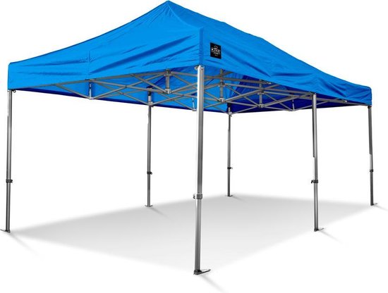 Easy-Up Partytent 3x6 m Professionele Vouwtent GO-UP50 Aluminium Blauw  Incl. gratis... | bol.com