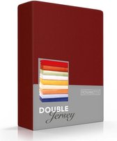 Hoogwaardige Dubbel Jersey Hoeslaken Lits-Jumeaux Bordo | 180x200/210/220 + 200x200 | Zacht En Dik | Rondom Elastiek