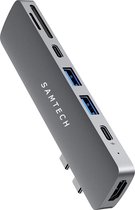 Samtech USB-C hub - 7 in 1 - Geschikt Voor Apple Macbook Pro - Grijs