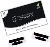 The Whitening Company Coconut & Charcoal WhiteStrips - Charcoal Whitening Strips - Teeth Whitening - Non Peroxide - 100% natural/vegan - Geen gevoelige tanden - Witte tanden - 14 sachets - Wi