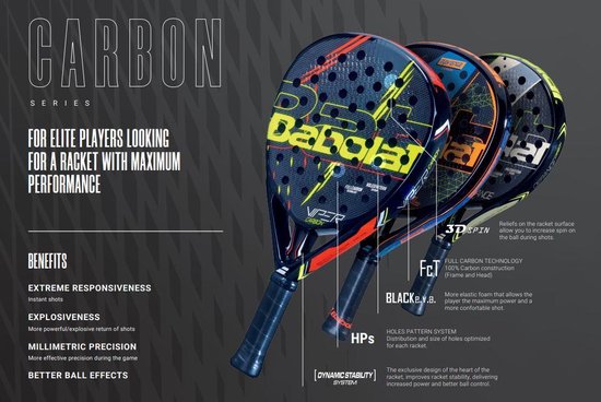 Babolat padel racket Revenge Carbon 2020 controle en power bol