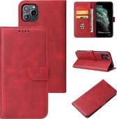 Case2go - Hoesje geschikt voor iPhone 11 Pro - Wallet Book Case -  Ruimte voor 3 pasjes - Rood