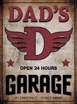 Signs-USA - Dads Garage dark - Wandbord - 33 x 44 cm