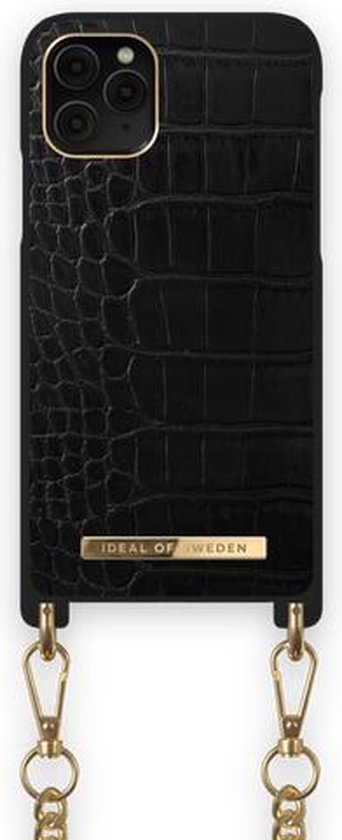 Ideal Of Sweden Phone Necklace Case Voor Iphone 11 Pro Maxxs Max Jet Black Croco 2476