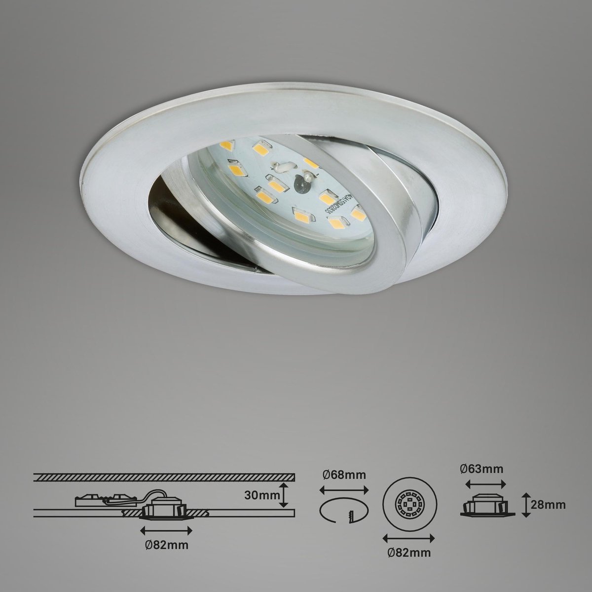 Briloner Leuchten Inbouwspots - LED - Set van 3 stuks - 16.5W - Warm-wit |  bol.com