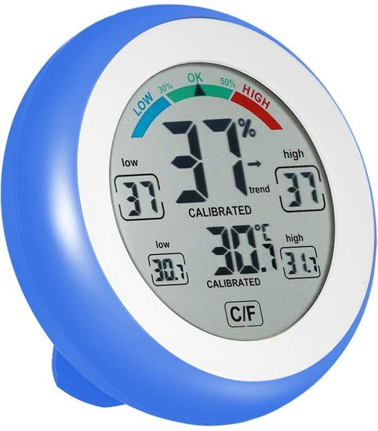 Thermometer en Hygrometer Binnen – Digitaal – Blauw | bol.com