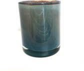 Design vaas Cilinder Lagoon - Fidrio UNI COLOUR - glas, mondgeblazen bloemenvaas - diameter 16,5 cm hoogte 13,5 cm