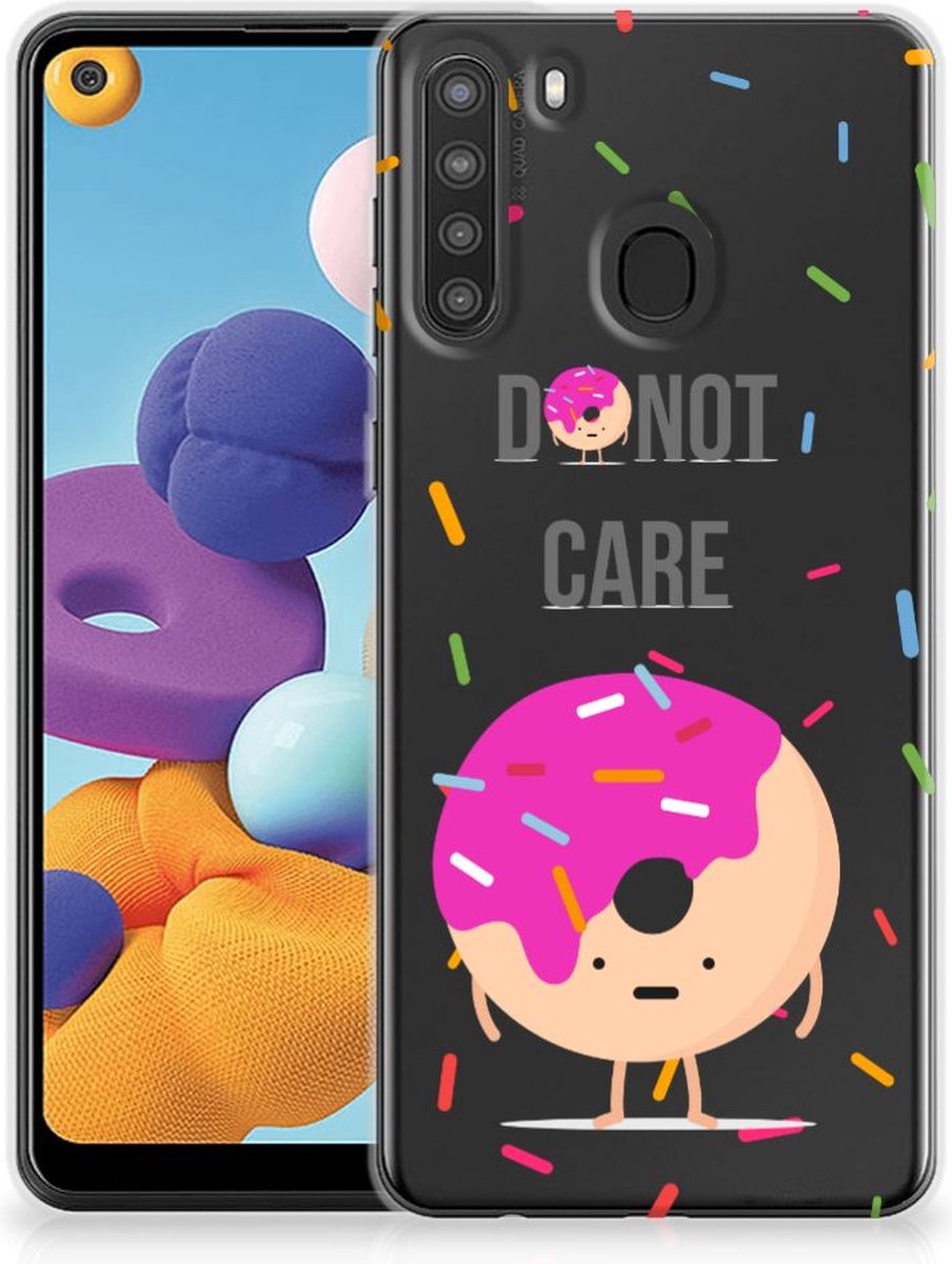 Samsung Galaxy A21 Siliconen Case Donut Roze