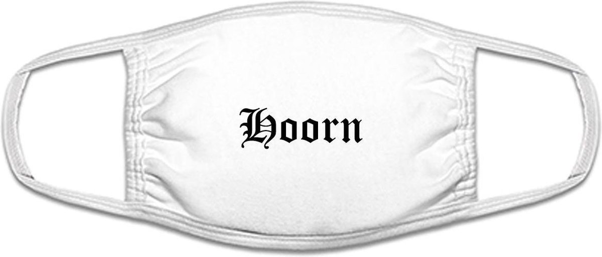 Hoorn mondkapje | gezichtsmasker | bescherming | bedrukt | logo | Wit mondmasker van katoen, uitwasbaar & herbruikbaar. Geschikt voor OV