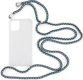 Shop4 - iPhone 12 Hoesje - Zachte Back Case met Koord Multi Groen