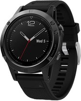 Siliconen Smartwatch bandje - Geschikt voor  Garmin Fenix 5 / 6 siliconen bandje - zwart - Horlogeband / Polsband / Armband