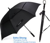 Beefree paraplu XL - 100% glasvezel frame - windproof - zwart Ø 125cm