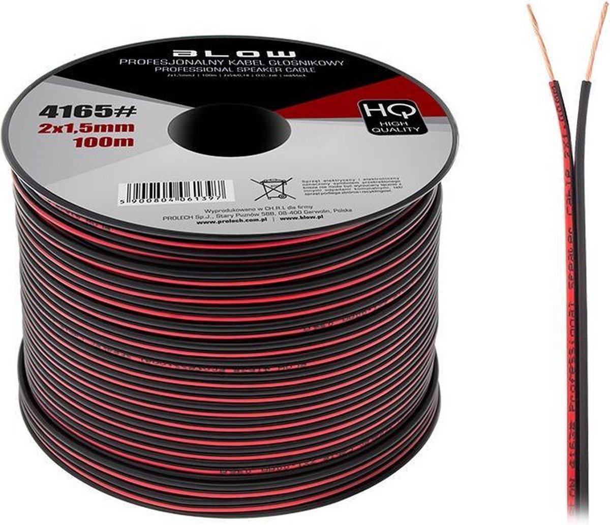 Cable haut-parleurs/Enceintes HQ 2 X 2,5 MM² 100 M