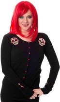 Banned Cardigan -L- SKYLER Zwart/Rood