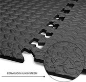ZWEMBAD ONDERGROND fitness mat Antraciet - rubber tegels - 6x matje 40x40 - multifunctionele mattenset-vloermat-puzzelmat-fitness-zwembad