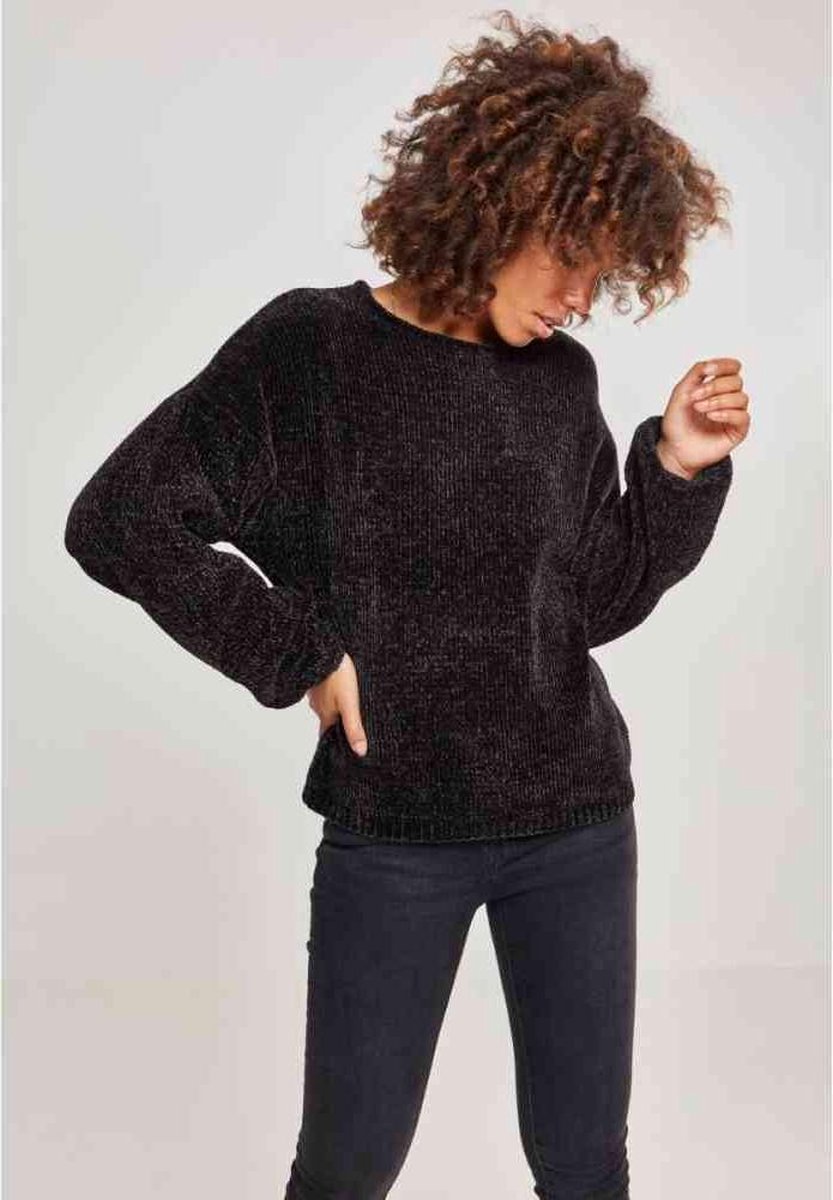 Urban Classics Oversized Chenille Dames Sweatshirts – M Zwart