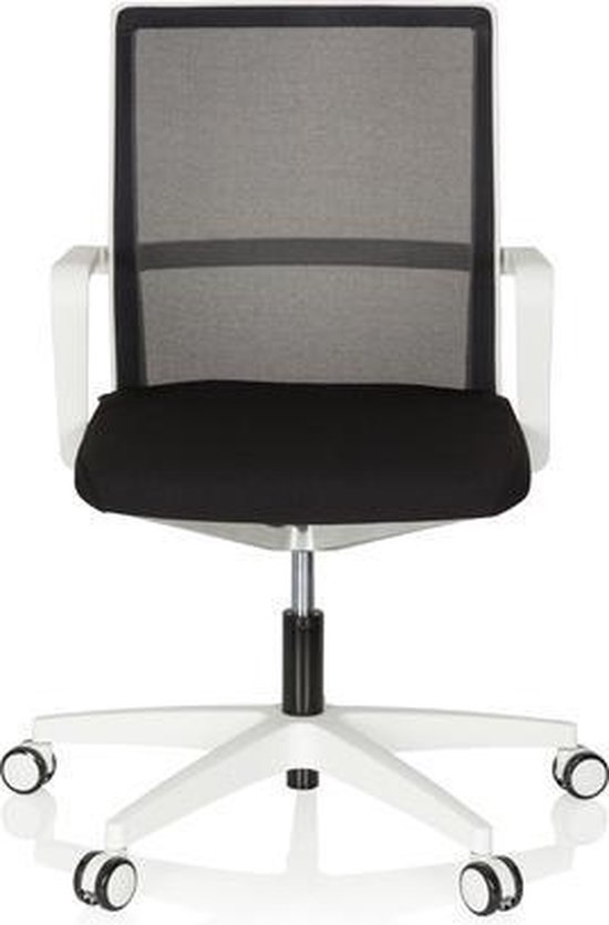 Bureaustoel - Met Armleuning - Stof/Netstof - Wit/Zwart - Move-Tec 3D