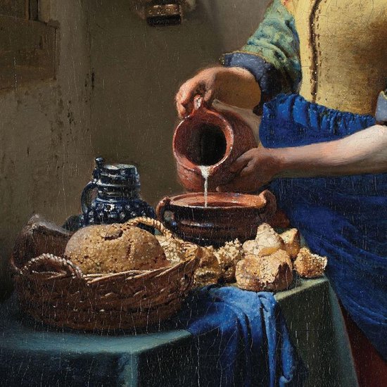 Schilderij Melkmeisje van Johannes Vermeer 100x150cm | bol