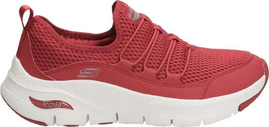 Skechers Arch Fit dames sneaker - Rood - Maat 38 | bol.com