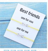 Vrienden armband - BFF - Best friends - love - geel - 2 stiks - hanger infinity