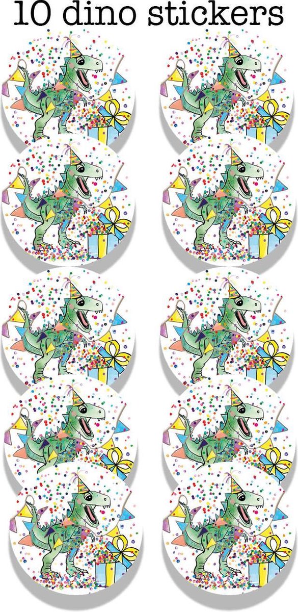 uitnodiging kinderfeestje Dinosaurus - feestpakket  - dino  - kinderfeest - dino stickers — afbeelding 6