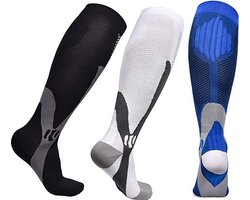 Compressiekousen - Hardlopen Reizen en meer - Compressie Sokken - Mannen en Vrouwen - Zwart - Maat M (36-39)