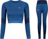 LXURY Tech Crop Trainingspak Dames Maat XXS/XS - Blauw - Sport set - Sportoutfit - Sportkleding - Sportlegging - Gymshark