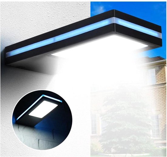 Solar Wandlamp - Buitenlamp - Muurlamp met sensor - 12 Meter - 94 Blauwe  LED's + 50... | bol.com
