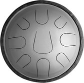 LIDAH® Steel Tongue Drum - Equinox Zephyr Series - Handpan - 36cm - voor Kinderen en Volwassenen - Lotus Yoga Klankschaal - Silver